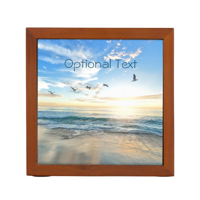 Morning Beach Seagulls Desk Organizer (Front)