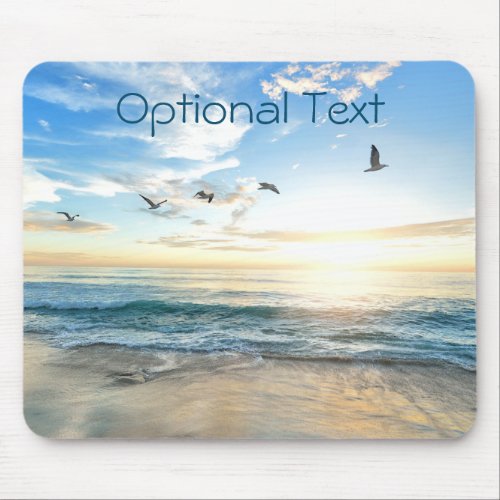 Morning Beach Seagulls Mouse Pad