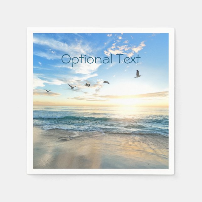 Morning Beach Seagulls Napkins (Front)