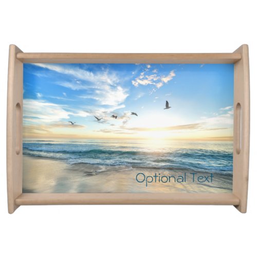 Morning Beach Seagulls Serving Tray