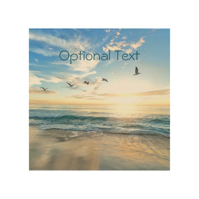 Morning Beach Seagulls Wood Wall Art (Front)