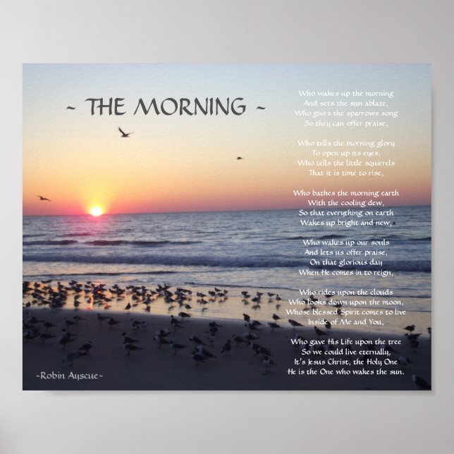 MORNING BEACH SUNRISE POEM POSTER (Front)
