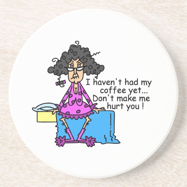 Morning Before Coffee Humor Drink Coaster (Front)