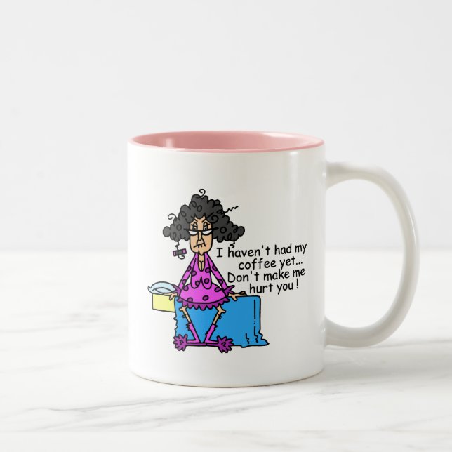 Morning Before Coffee Humor Two-Tone Coffee Mug (Right)
