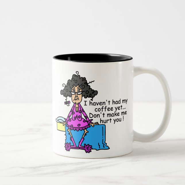 Morning Before Coffee Humor Two-Tone Coffee Mug (Right)