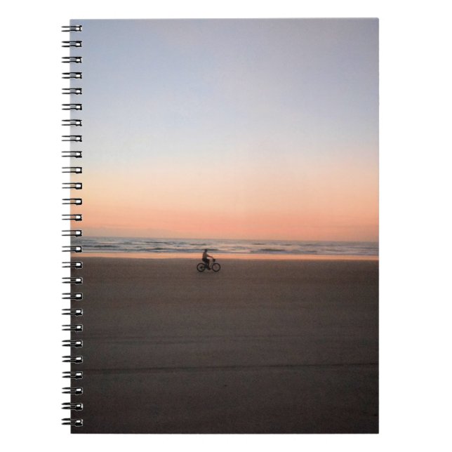 Morning Bike Ride on the Beach Notebook (Front)