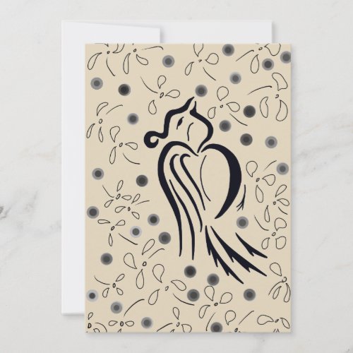 MORNING BIRD WITH FLORAL PATTERN INVITATION CARDS