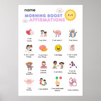 Morning Boost Affirmations Wall Art
