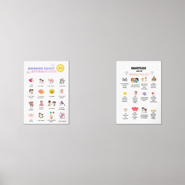 Morning Boost Affirmations Wall Art Sets (Front)
