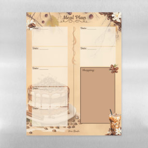 Morning Brew 7 Day Blank Meal Planner Magnetic Dry Erase Sheet