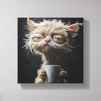 Morning Brew Bliss - Cat Canvas Print