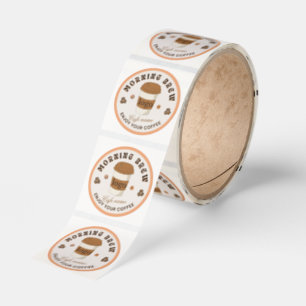 Morning Brew Coffee Cup Cafe Logo Classic Round Sticker