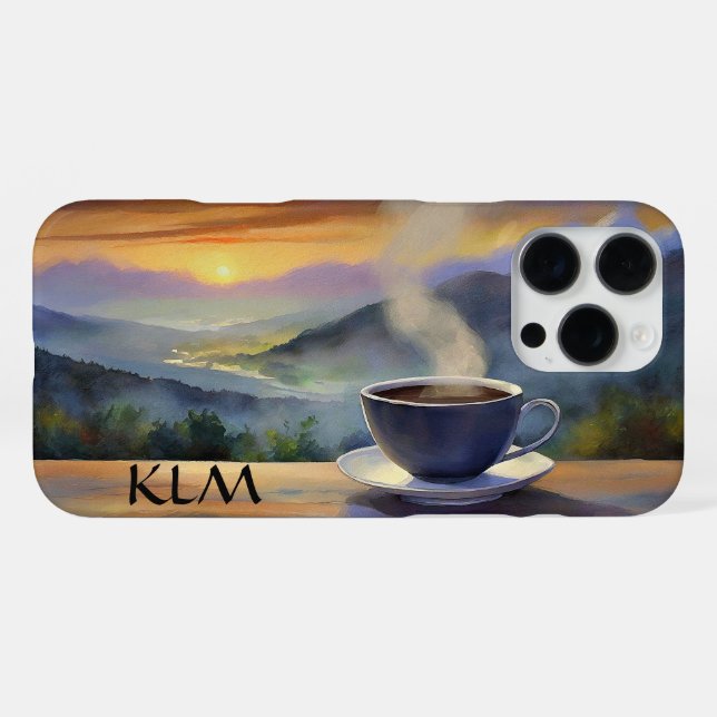 Morning brew monogram iphone case (Back Horizontal)