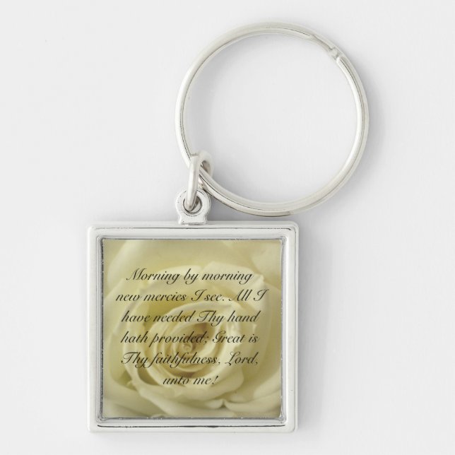 Morning by morning new mercies I see... Keychain (Front)