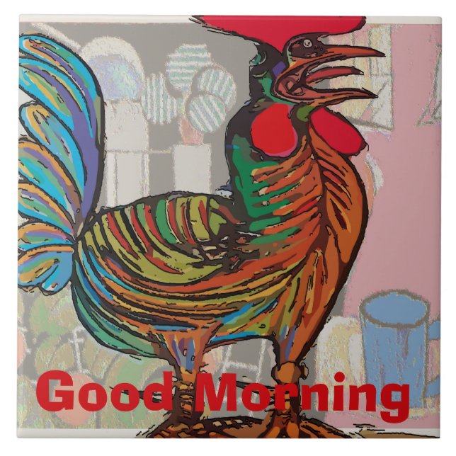 Morning Call, Rooster, Tile (Front)