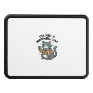Morning Cat Vintage Engraving Funny Cat T-Shirt De Hitch Cover