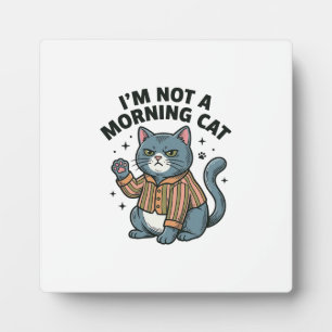 Morning Cat Vintage Engraving Funny Cat T-Shirt De Plaque