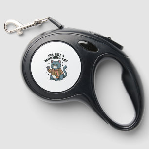 Morning Cat Vintage Engraving Funny Cat T-Shirt De Retractable Pet Leash