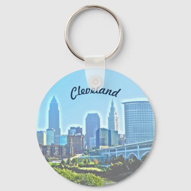 Morning Cleveland Ohio Keychain (Front)