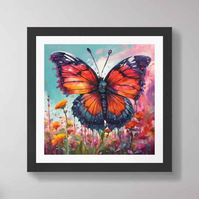 Morning Cloak Butterfly Framed Photo Art (Framed Front)