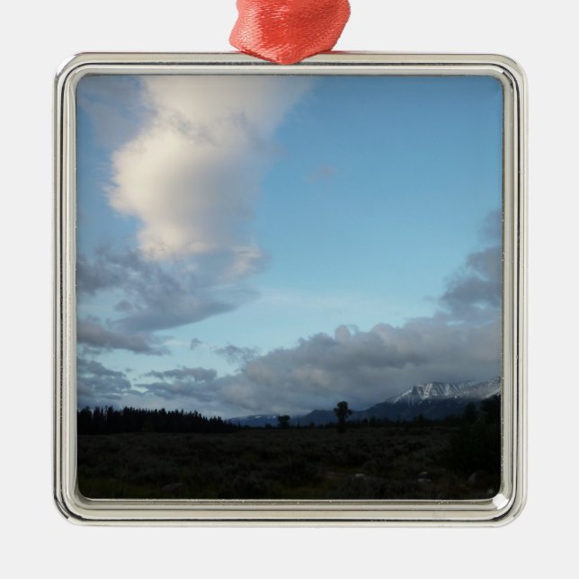 Morning Clouds at Grand Teton National Park Metal Ornament (Front)
