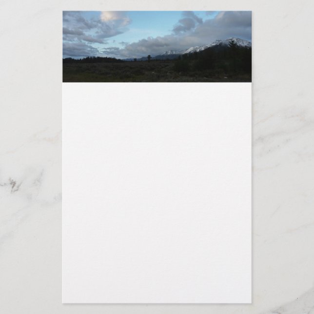 Morning Clouds at Grand Teton National Park Stationery (Front)