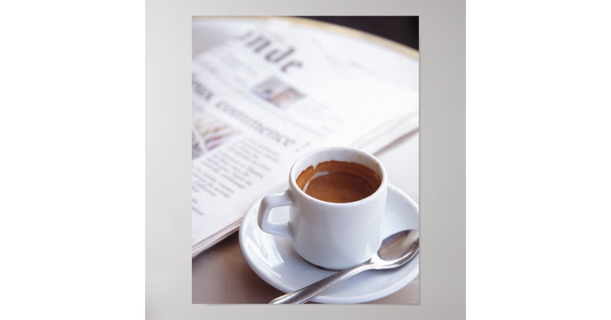 Morning Coffee and Newspaper Poster Zazzle
