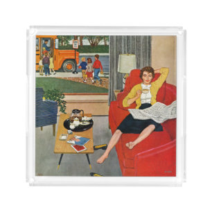 Morning Coffee Break Acrylic Tray