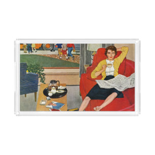 Morning Coffee Break Acrylic Tray