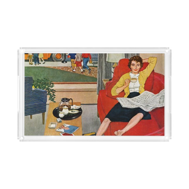 Morning Coffee Break Acrylic Tray (Front)