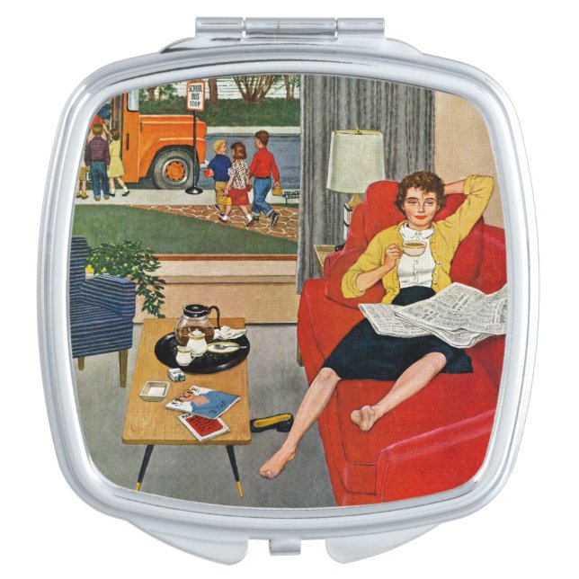 Morning Coffee Break Compact Mirror (Front)