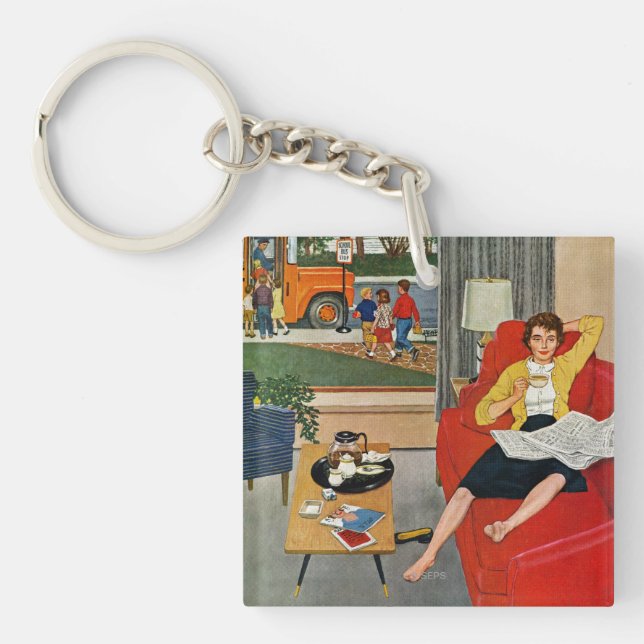 Morning Coffee Break Keychain (Front)