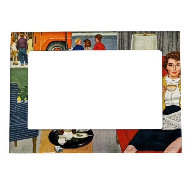 Morning Coffee Break Magnetic Picture Frame (Front)