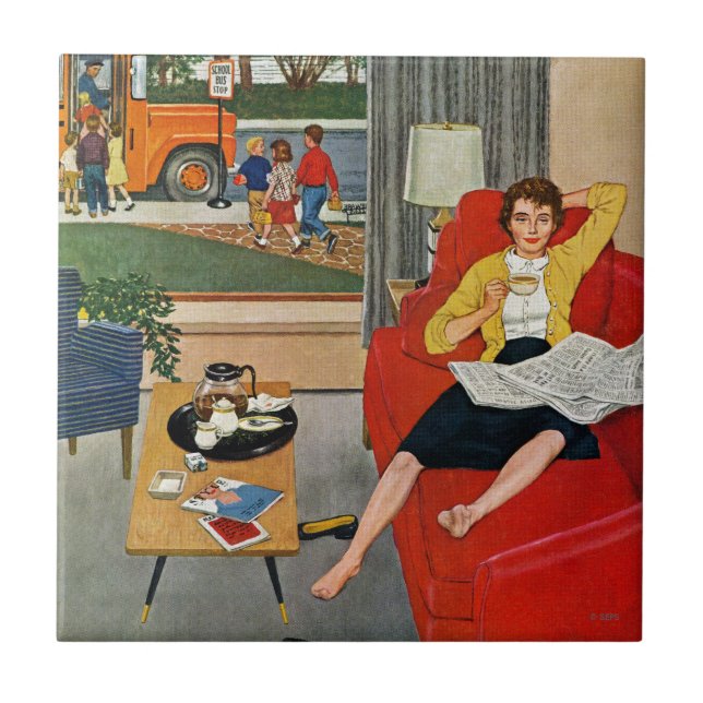 Morning Coffee Break Tile (Front)