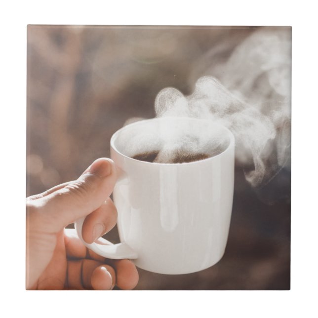 morning coffee ceramic tile (Front)