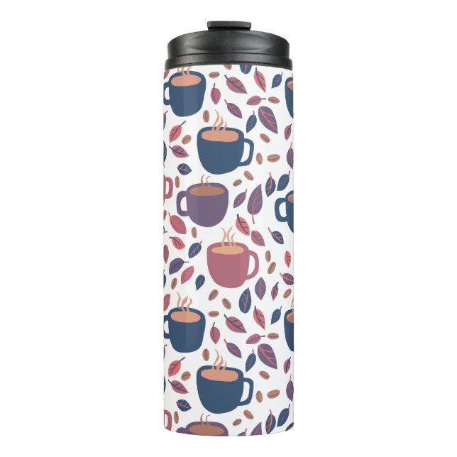 Morning Coffee Cute Colorful Fun Pattern Thermal Tumbler (Front)