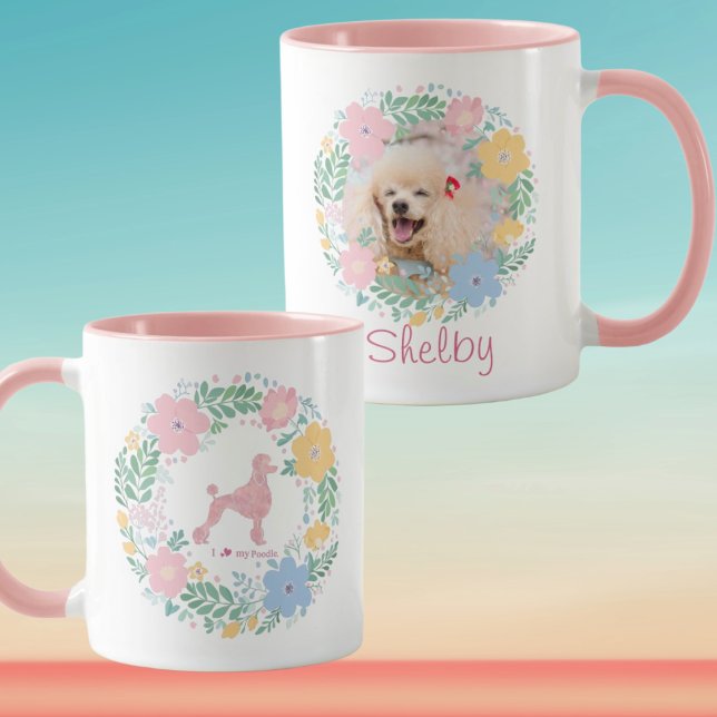 Morning Coffee & Dogs: Custom Poodle Photo & Name Mug (Creator Uploaded)