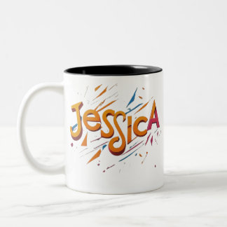 morning coffee for Working Lady Two-Tone Coffee Mug