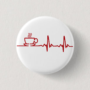 Morning Coffee Heartbeat EKG Button