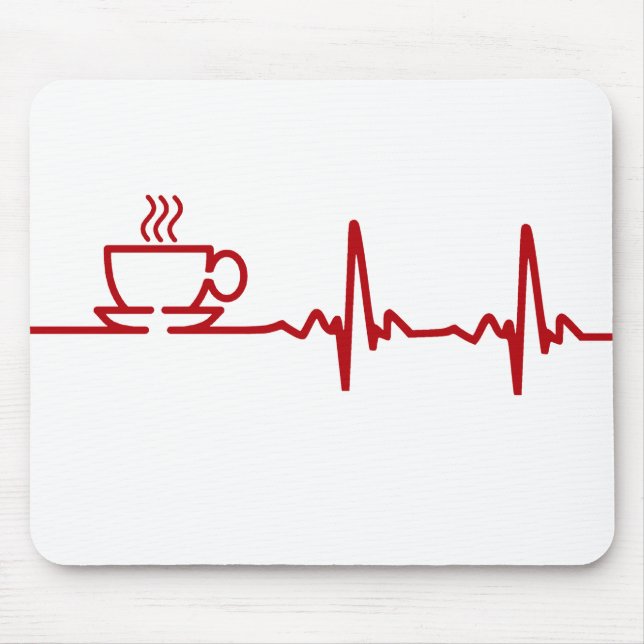 Morning Coffee Heartbeat EKG Mouse Pad (Front)