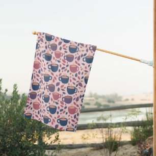 Morning Coffee Mugs Colorful Pattern Blue Pink House Flag