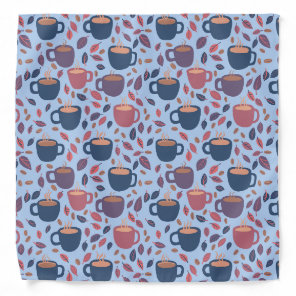 Morning Coffee Mugs Cute Colorful Pattern Blue Bandana