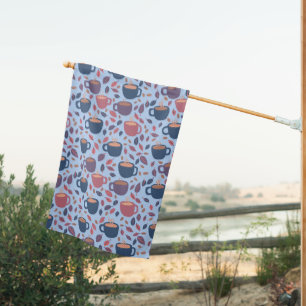 Morning Coffee Mugs Cute Colorful Pattern Blue House Flag