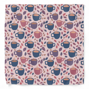 Morning Coffee Mugs Cute Colorful Pattern Pink Bandana
