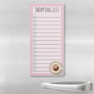 Morning Coffee Shopping List Magnetic Notepad