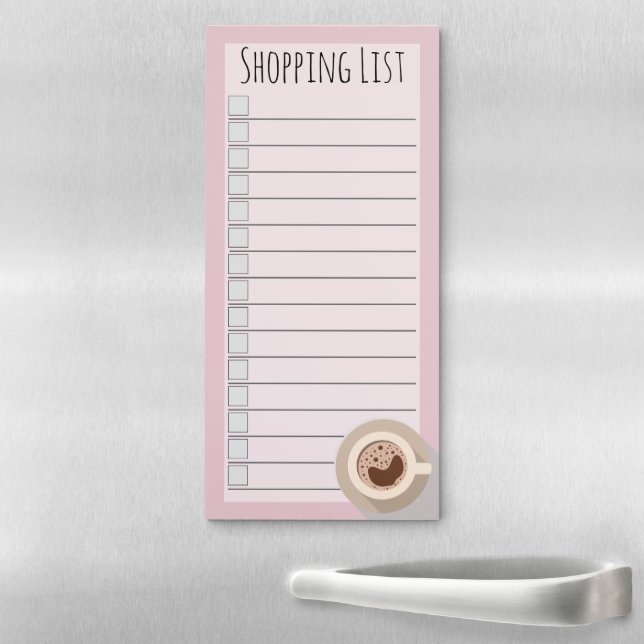 Morning Coffee Shopping List Magnetic Notepad (In Situ)