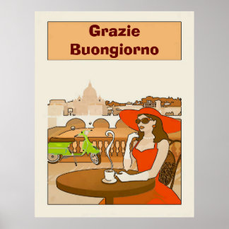 Morning Coffee Vintage Lady Posters