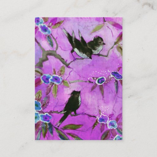 Customizable Morning Colors: Bird Painting in Lilac and Purple Business Card Template