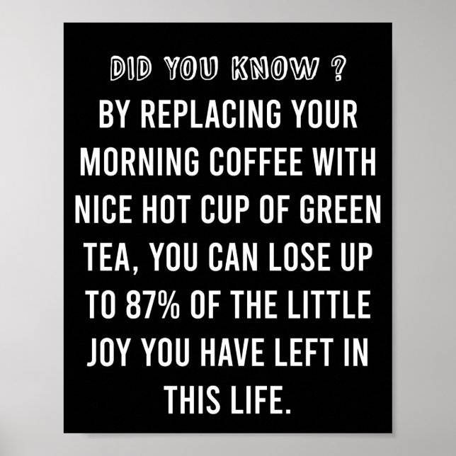 Morning Cup of Coffee - Funny Coffee Quote Poster (Front)