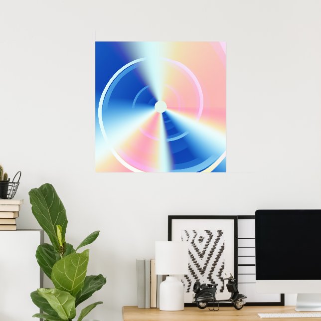 Morning Dawn Psychedelic Hypnotic Swirl  Poster (Home Office)